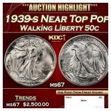 1939-s Walking Liberty Half Dollar Near Top Pop 50