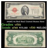 1928G $2 Red Seal United States Note Grades vf++