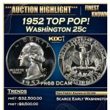 1952 Proof Washington Quarter TOP POP! 25c pr68 DC
