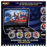 7  Coin Marvel AVENGERS Age Of Ultron .999 Fine Si