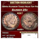 1894-s Barber Quarter Rainbow Toned Near Top Pop 2