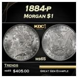 1884-p Morgan Dollar $1 Grades ms65
