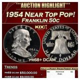 1954 Proof Franklin Half Dollar Near Top Pop! 50c