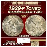 1929-p Standing Liberty Quarter Toned 25c ms66 fh