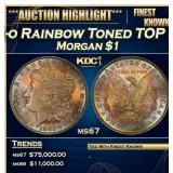1881-o Morgan Dollar Rainbow Toned TOP POP! $1 ms6