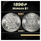 1896-p Morgan Dollar $1 Grades ms62+