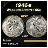 1946-s Walking Liberty Half Dollar 50c Grades ms66