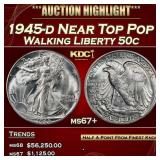 1945-d Walking Liberty Half Dollar Near Top Pop 50