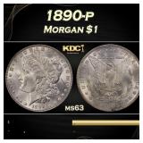 1890-p Morgan Dollar $1 Grades ms63