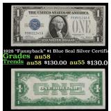 1928 $1 Blue Seal Silver Certificate "Funnyback" G