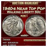 1940-s Walking Liberty Half Dollar Near Top Pop 50