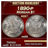 1890-p Morgan Dollar $1 ms65 SEGS