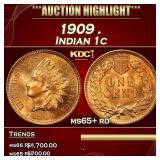 1909 Indian Cent . 1c ms65+ rd SEGS