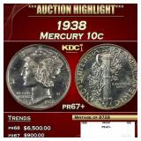 1938 Proof Mercury Dime 10c pr67+ SEGS