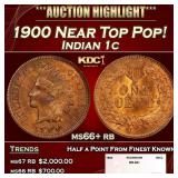 1900 Indian Cent Near Top Pop! 1c ms66+ rb SEGS