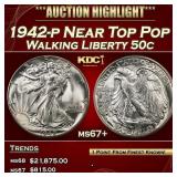 1942-p Walking Liberty Half Dollar Near Top Pop 50