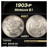 1903-p Morgan Dollar $1 Grades ms65+