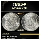 1885-p Morgan Dollar $1 ms66+ SEGS