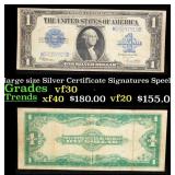 1923 $1 large size Silver Certificate Grades vf++
