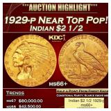 1929-p Gold Indian Quarter Eagle Near Top Pop! $2