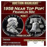 1958 Proof Franklin Half Dollar Near Top Pop! 50c