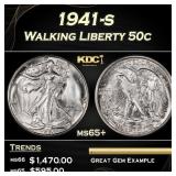 1941-s Walking Liberty Half Dollar 50c Grades ms65