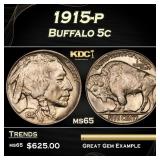 1915-p Buffalo Nickel 5c Grades ms65