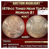 1878-cc Morgan Dollar Toned Near Top Pop $1 ms66+