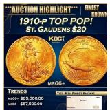 1910-p Gold St. Gaudens Double Eagle TOP POP! $20