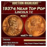 1937-s Lincoln Cent Near Top Pop 1c ms67+ rd SEGS