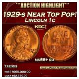 1929-s Lincoln Cent Near Top Pop! 1c ms66+ rd SEGS