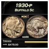 1930-p Buffalo Nickel 5c Grades ms66