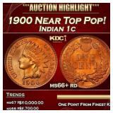 1900 Indian Cent Near Top Pop! 1c ms66+ rd SEGS
