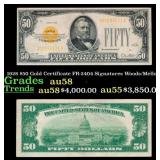 1928 $50 Gold Certificate Grades Choice AU/BU Slid