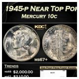 1945-p Mercury Dime Near Top Pop 10c ms67+ SEGS
