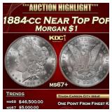 1884-cc Morgan Dollar Near Top Pop $1 ms67+ SEGS
