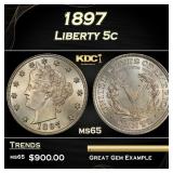 1897 Liberty Nickel 5c Grades ms65