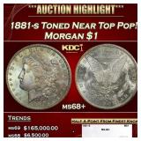 1881-s Morgan Dollar Toned Near Top Pop! $1 ms68+