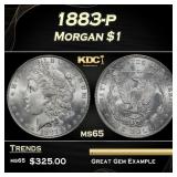 1883-p Morgan Dollar $1 Grades ms65