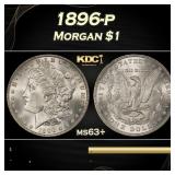 1896-p Morgan Dollar $1 Grades ms63+