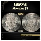 1897-s Morgan Dollar $1 Grades ms63+
