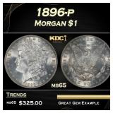 1896-p Morgan Dollar $1 Grades ms65