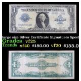 1923 $1 large size Silver Certificate Grades vf+ S