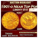 1901-o Gold Liberty Eagle Near Top Pop $10 ms65 SE