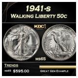 1941-s Walking Liberty Half Dollar 50c Grades ms65