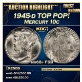 1945-d Mercury Dime TOP POP! 10c ms68+ FSB SEGS