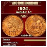 1904 Indian Cent . 1c ms66+ rd SEGS
