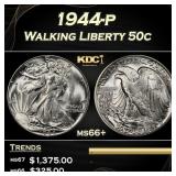 1944-p Walking Liberty Half Dollar 50c ms66+ SEGS