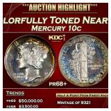 1939 Proof Mercury Dime Colorfully Toned Near Top