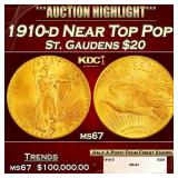 1910-d Gold St. Gaudens Double Eagle Near Top Pop